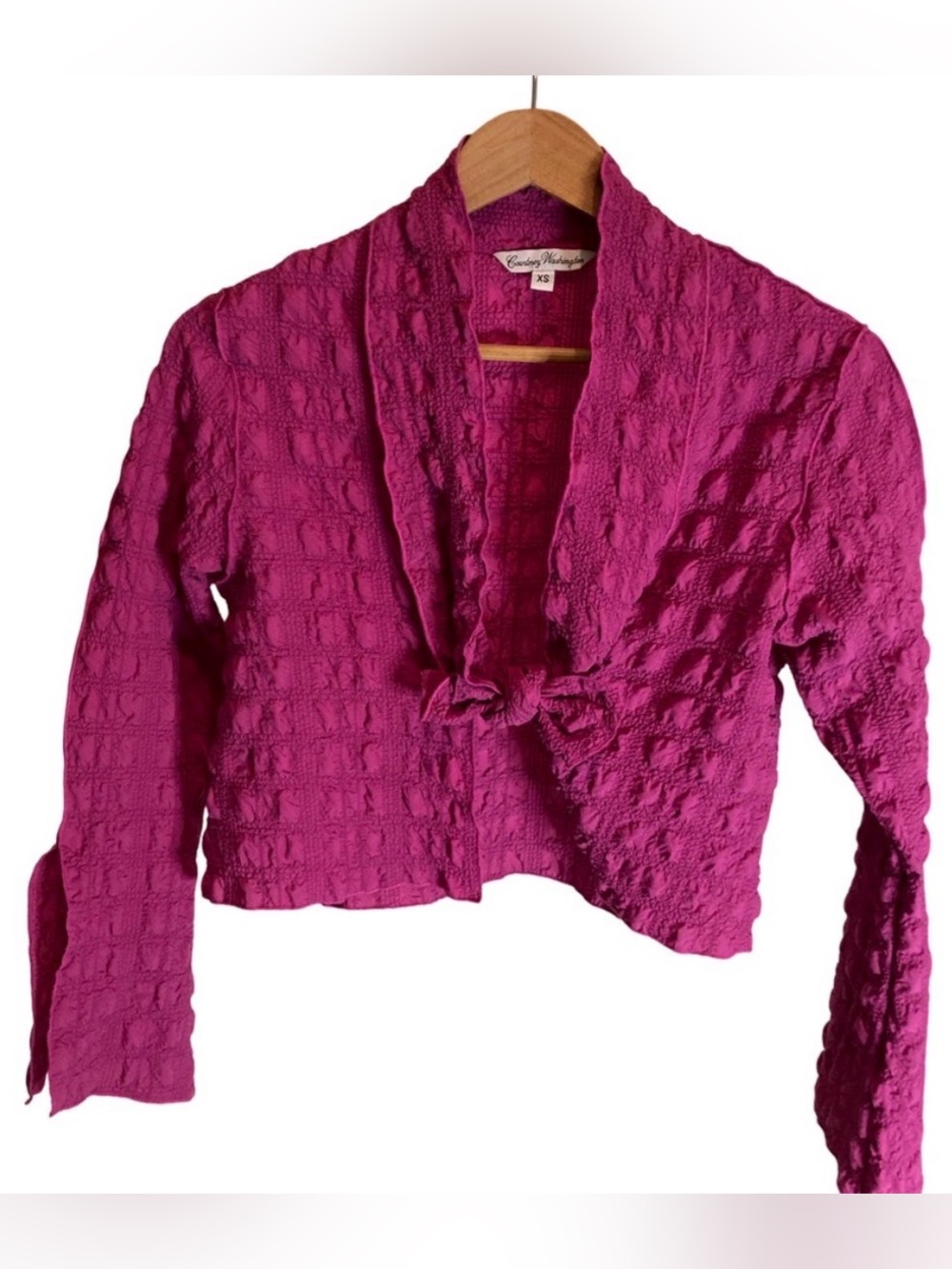 Courtney Washington N.Y. Boutique XS  Crinkle Jacket Bright Fuscia Pink